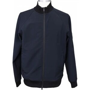 THEORY Men's Classic Jacket Coat Navy Blue Zipper Polyester Pockets Sz L